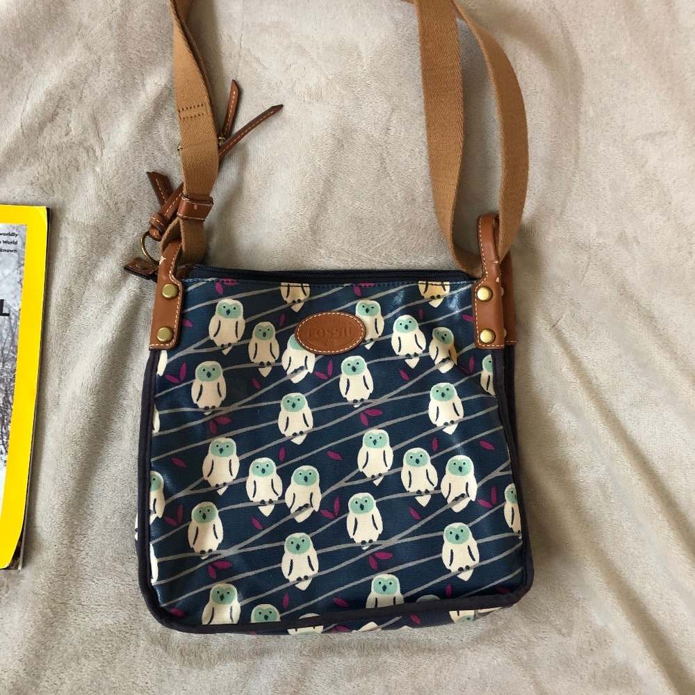 Fossil owl crossbody bag